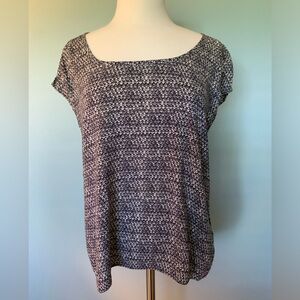 John Robshaw for Lucky patterned shirt top with short sleeves. Size medium.